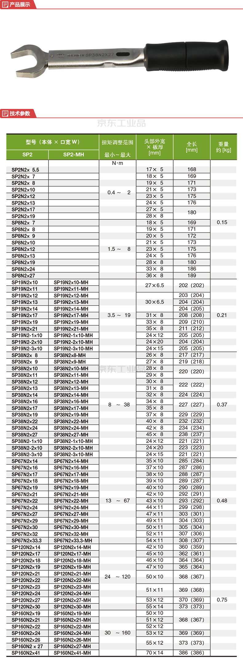 东日制作所(tohnichi) 带开口(s)螺栓紧固扭力扳手;sp