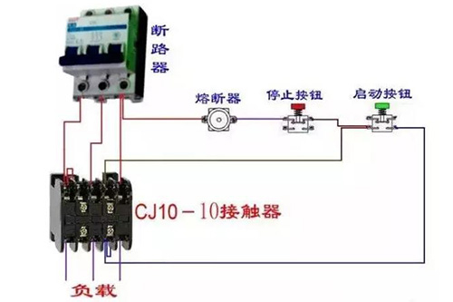 以下介绍电气施工中一些断路器和接触器控制回路接线图:    顺序启动