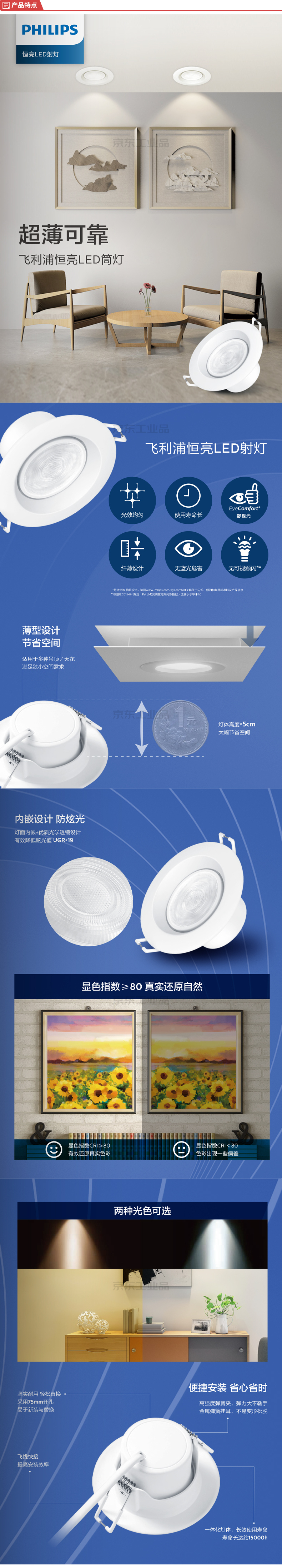 飞利浦(philips)恒亮led射灯 4w 827 d75批发采购/价格表/图片/参数